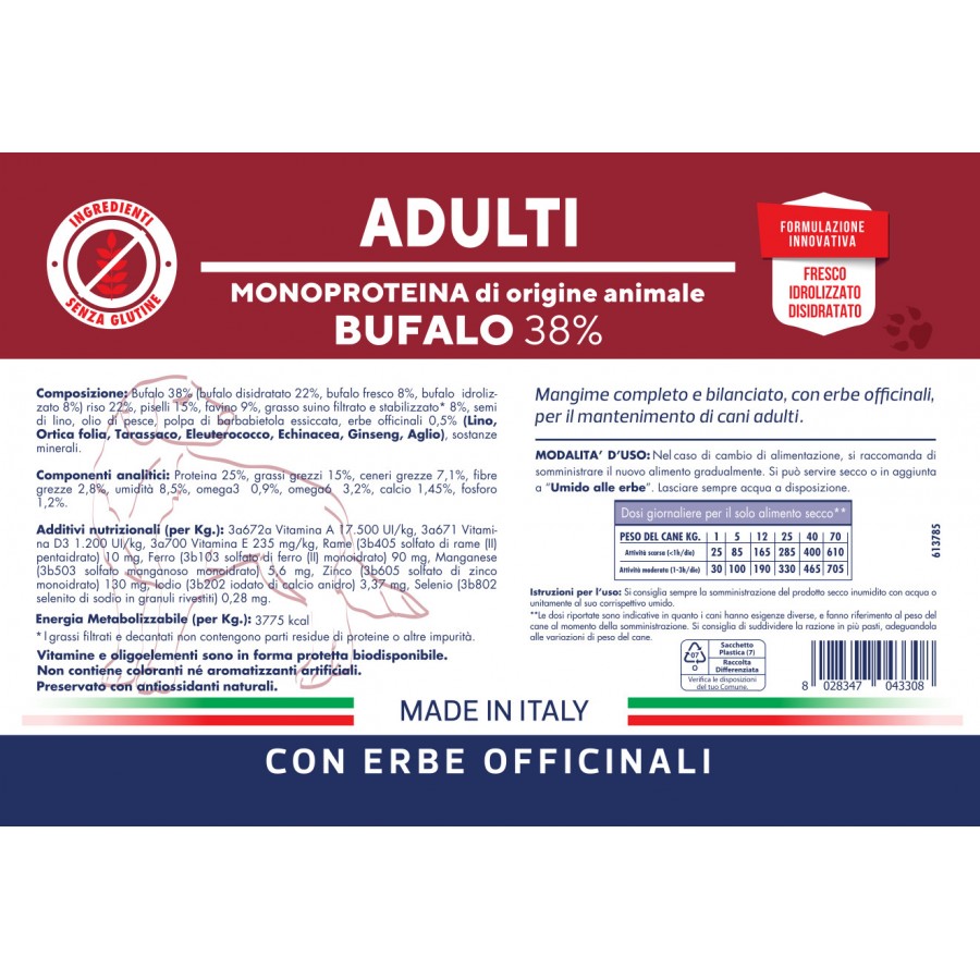 Vet Line Crocchette Cane Adulti - Bufalo 3 Kg Vet Line Crocchette Cane Adulti - Bufalo 3 Kg